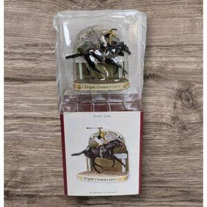 Carlton Heirloom Triple Crown Seattle Slew Ornament Horse 1977 Christmas #137